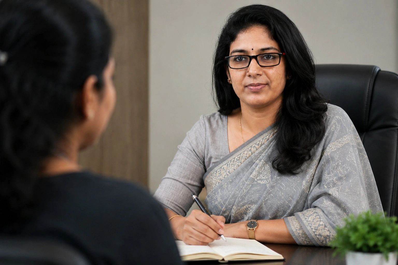 Megha Sujith in a therapy session